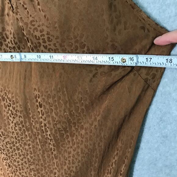 Young Fabulous Broke Dress Medium Brown Satin Slip Leopard Satin Stretch Halter - Picture 9 of 10